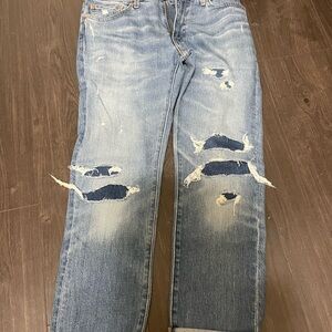 Levis 511 Jeans Mens 32x34 Blue Light Wash Cotton Blend Stretch Slim Fit Denim